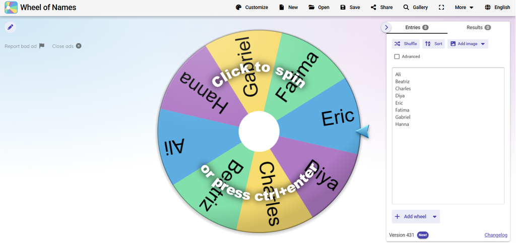 Wheel Of Names