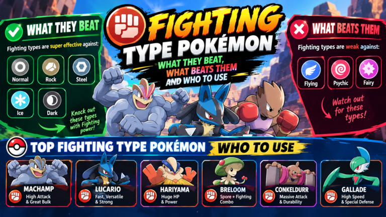 Fighting Type Pokémon: What They Beat, What Beats Them and Who to Use