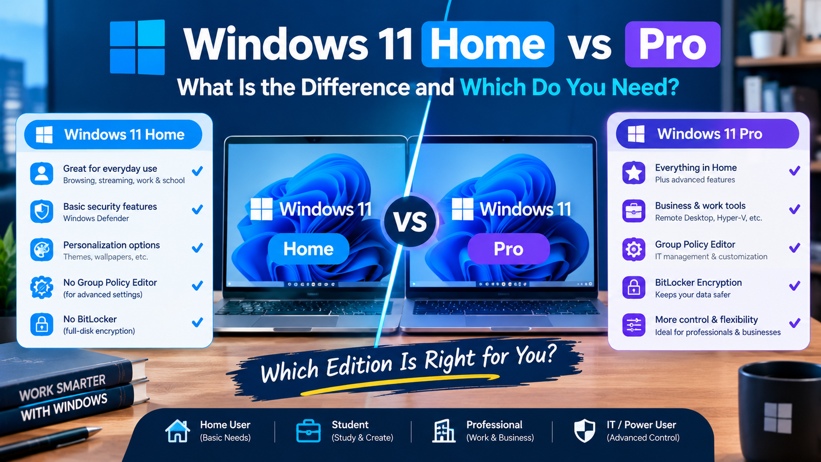Windows 11 Home vs Pro